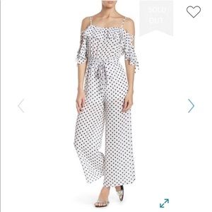 FAVLUX
Polka Dot Cold Shoulder Jumpsuit